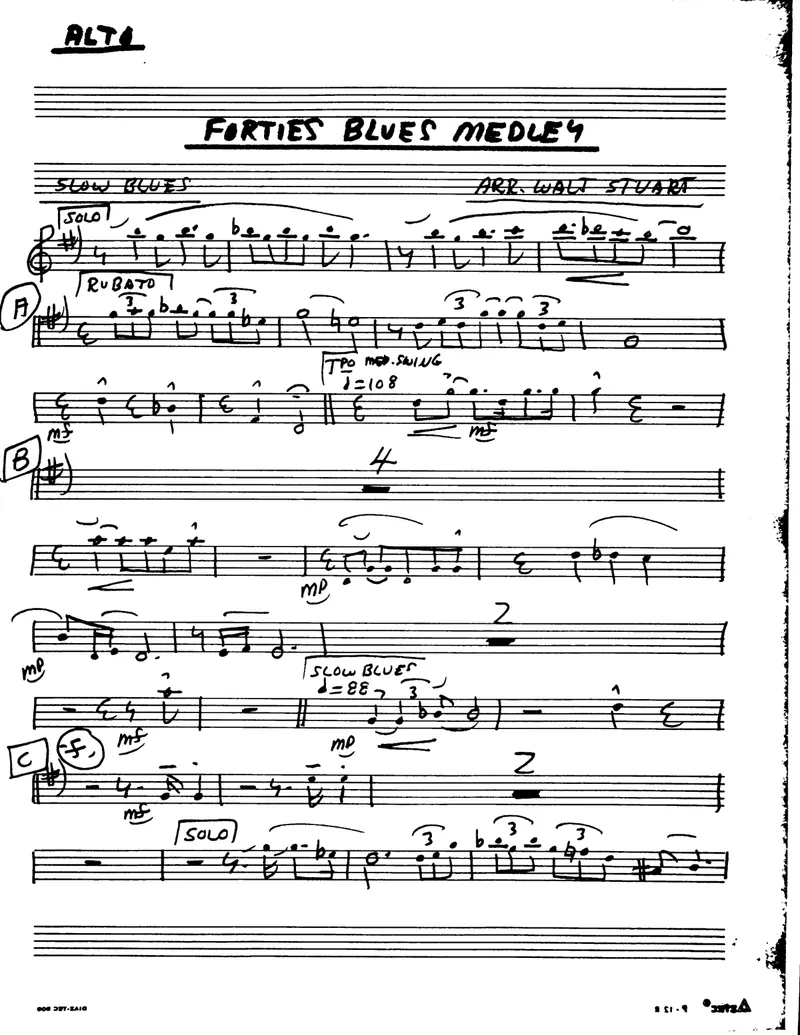 Forties Blues Medley score preview