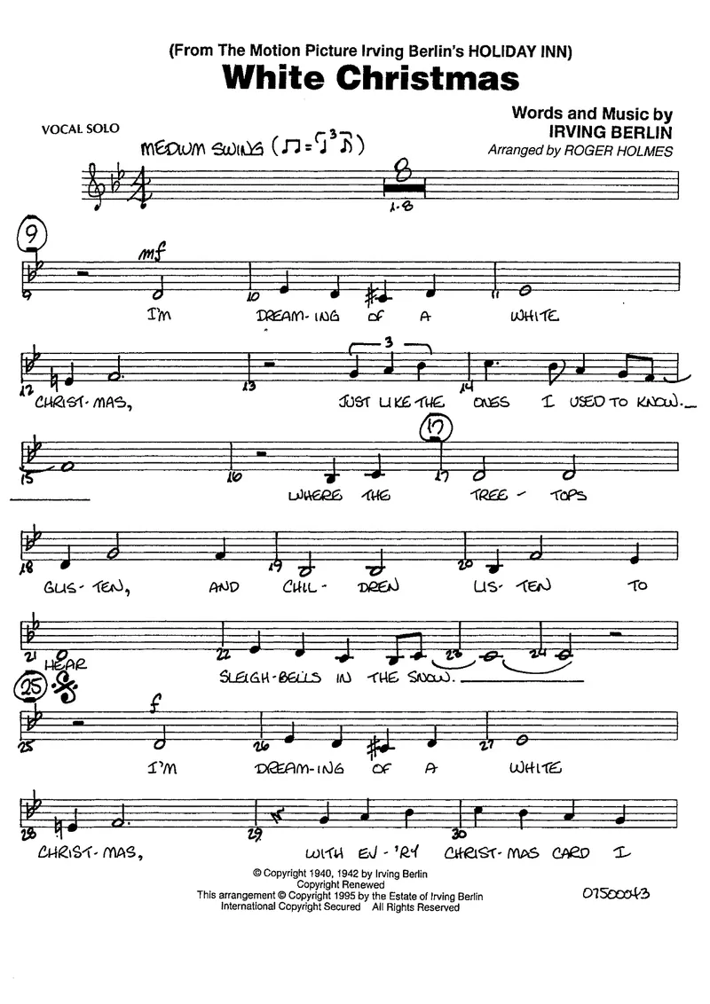 White Christmas score preview