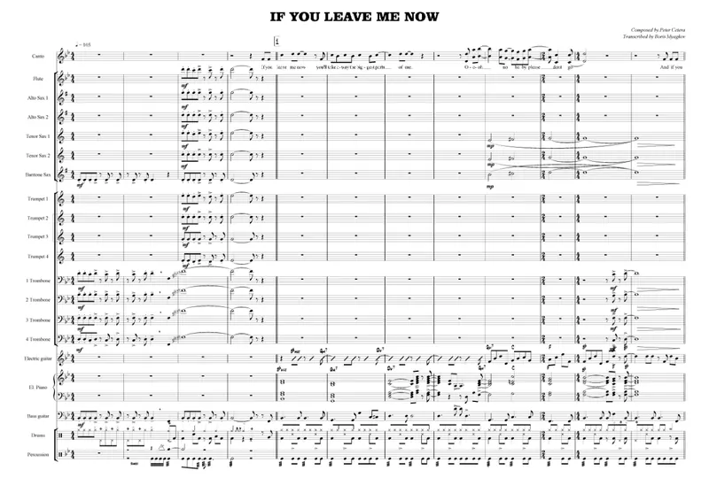 If You Leave Me Now score preview