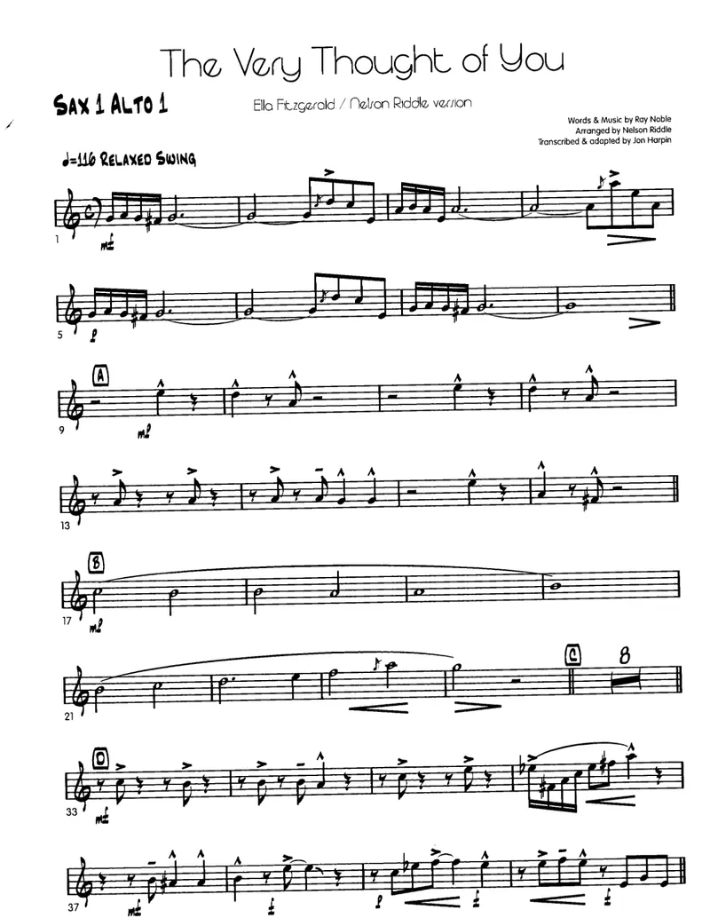 The Very Thought Of You score preview