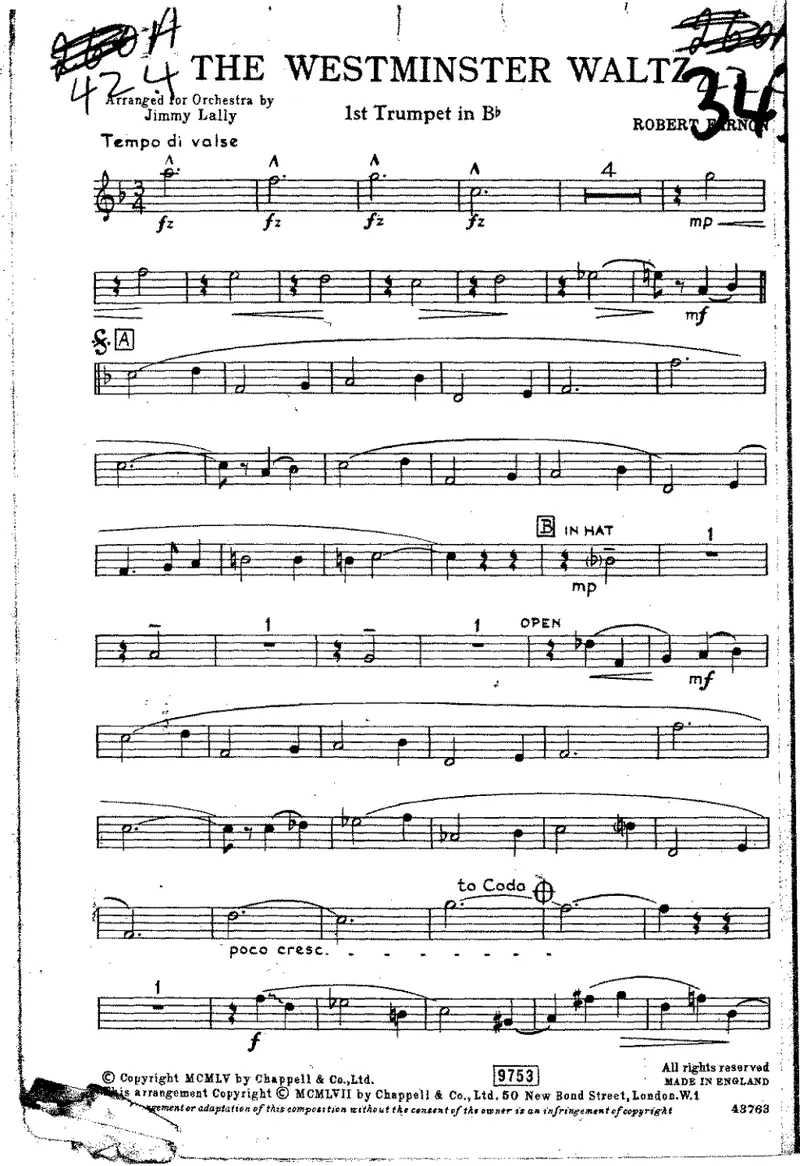 Westminster Waltz score preview
