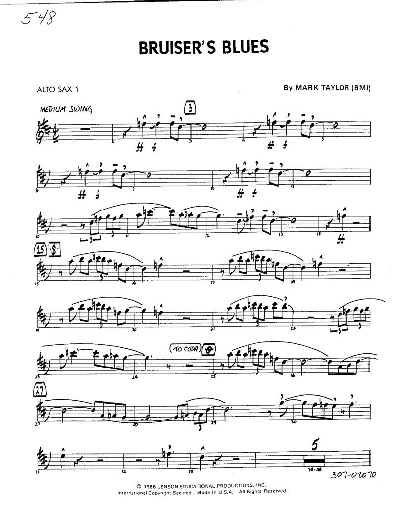 Bruiser's Blues score preview