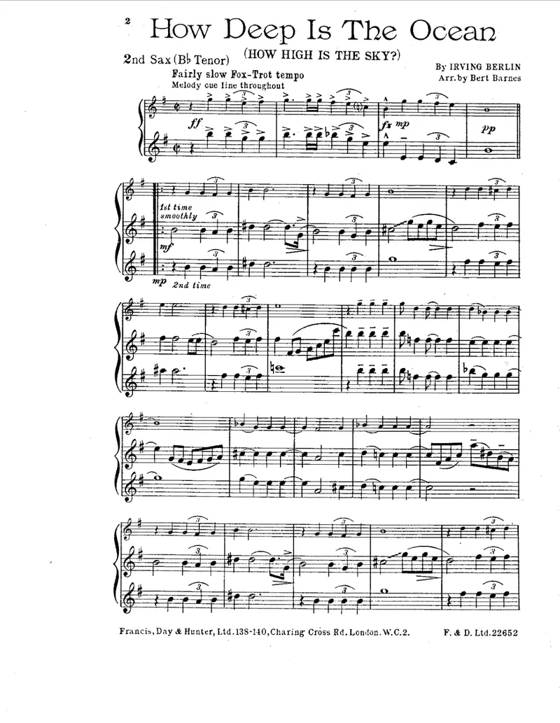 How Deep Is The Ocean score preview