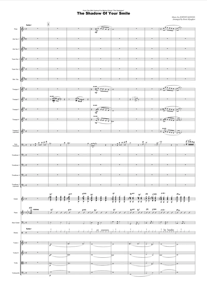 The Shadow Of Your Smile score preview