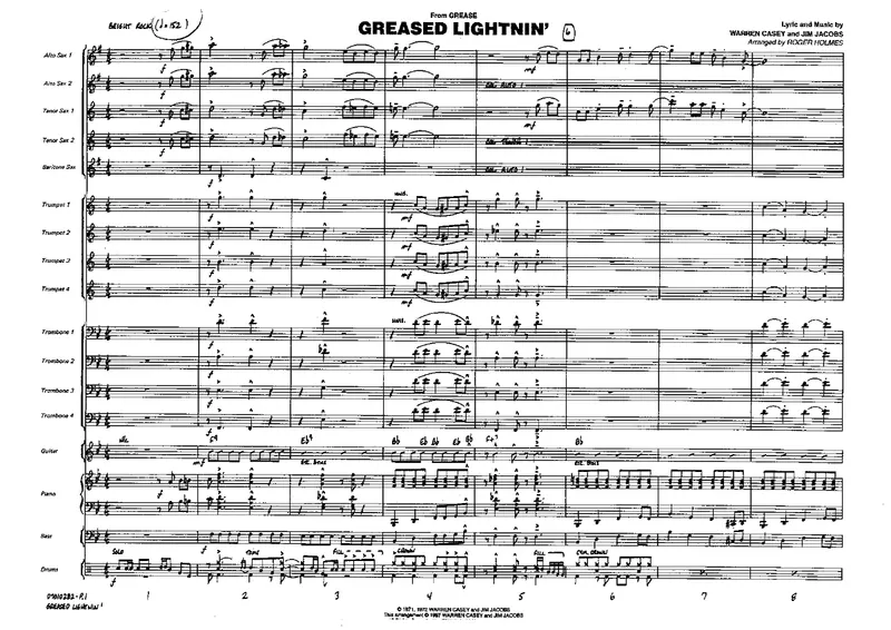 Greased Lightnin score preview