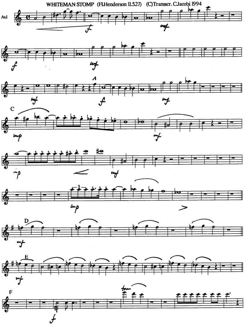 Whiteman Stomp score preview