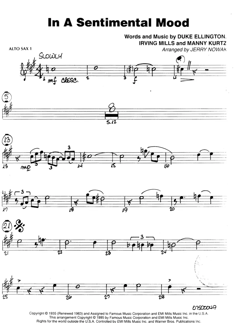 In A Sentimental Mood score preview