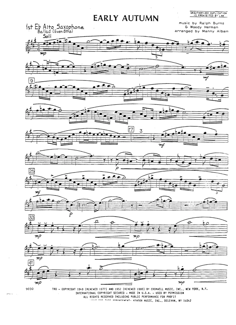Early Autumn score preview