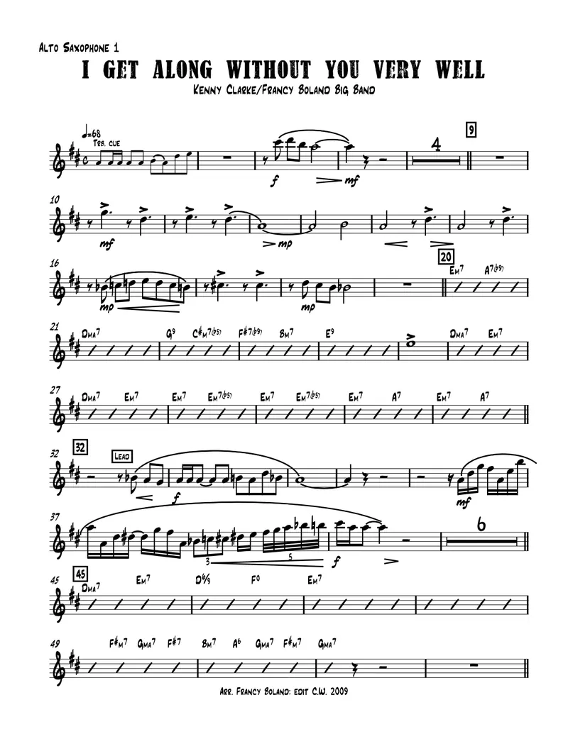 I Get Along Without You score preview