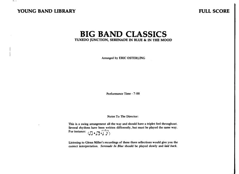 Big Band Classics [E. Osterling] score preview