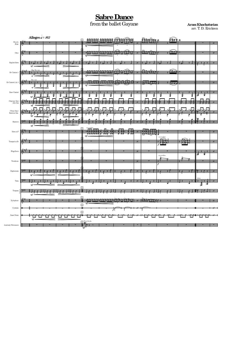 Sabre Dance score preview