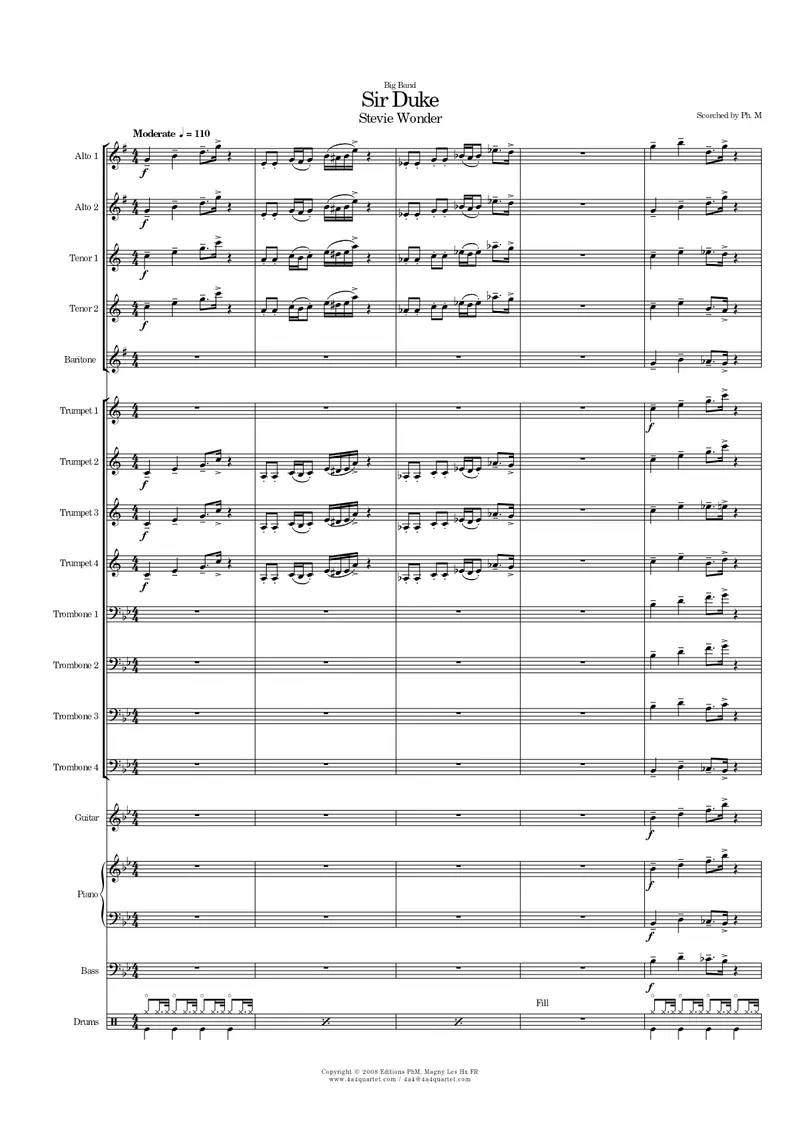 Sir Duke (Unknown) S.Wonder score preview