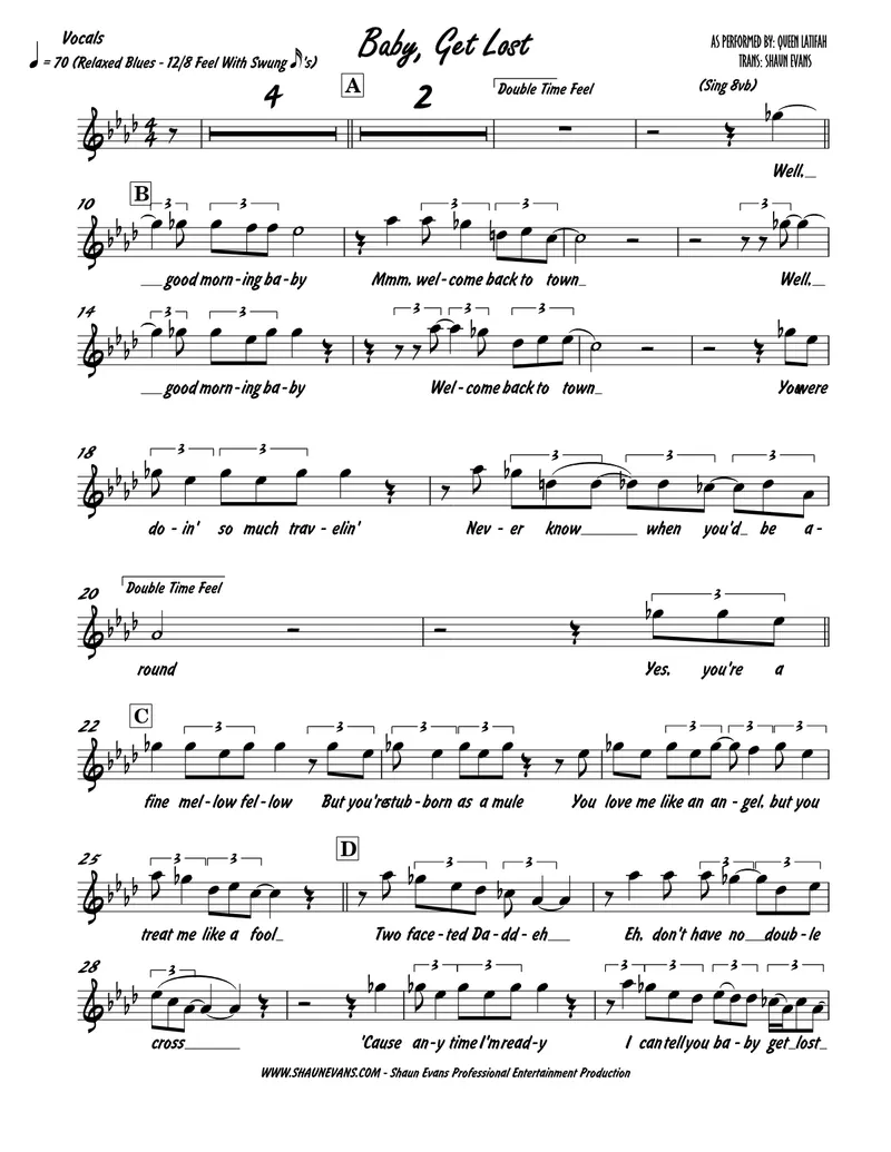 Baby, Get Lost score preview