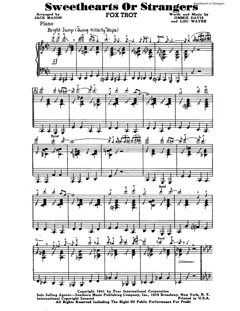 Sweethearts Or Stranger score preview
