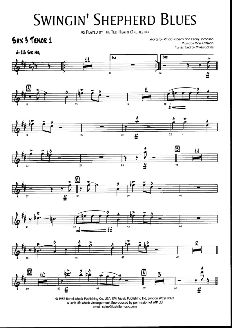 Swingin' Shepherd Blues score preview