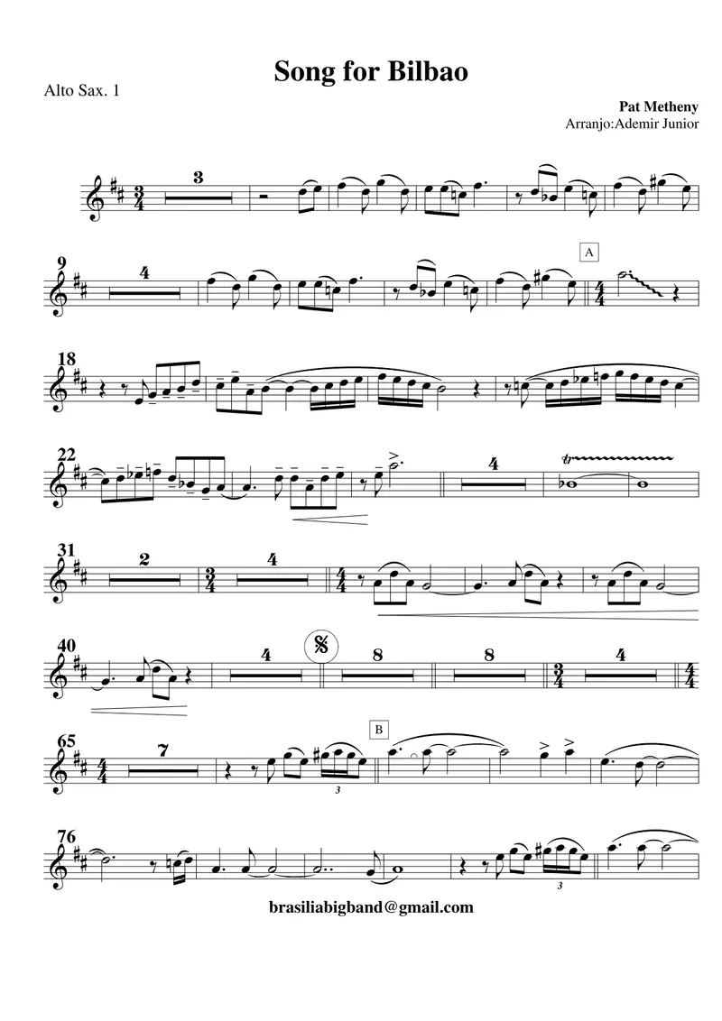 Song For Bilbao score preview