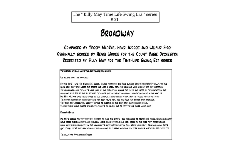 Broadway score preview