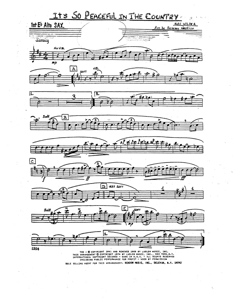 It's So Paceful In The Coutry score preview