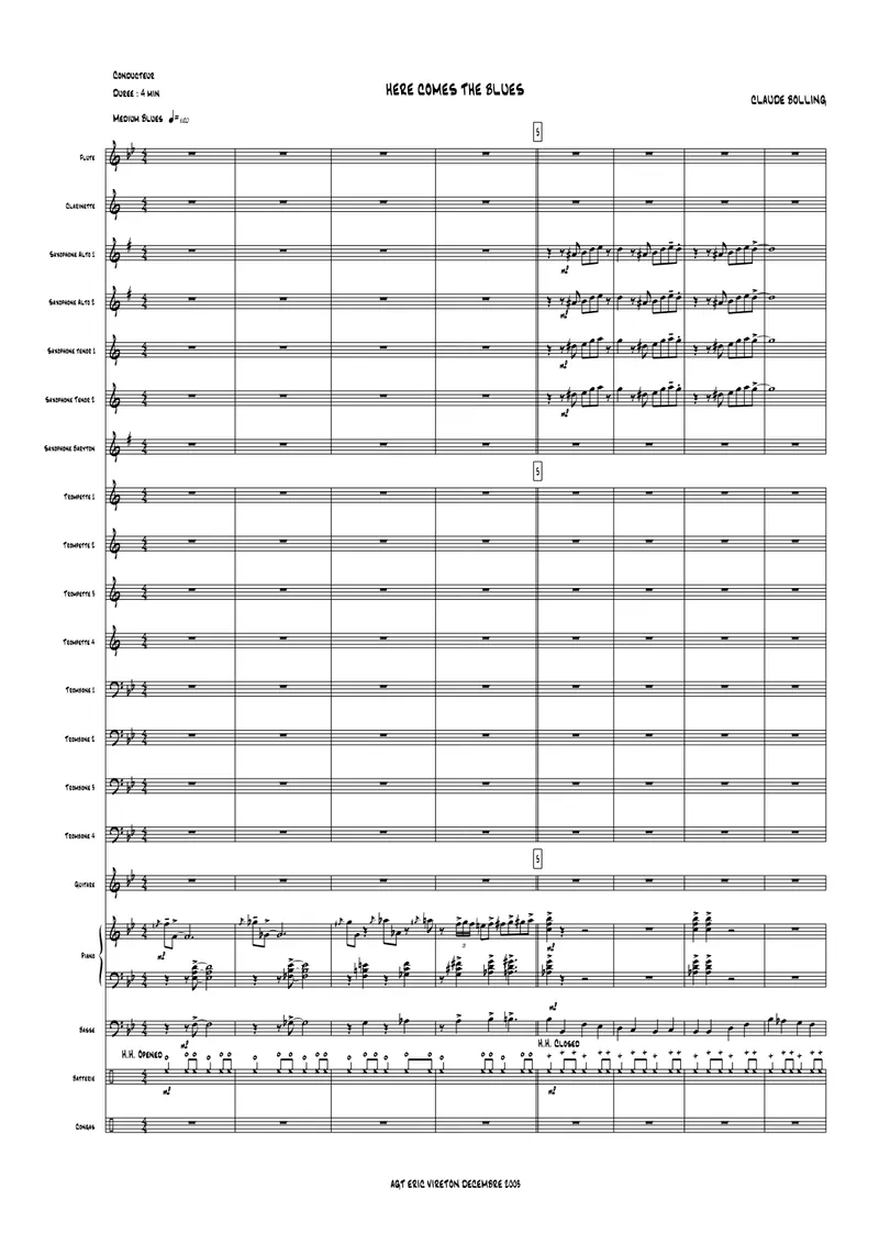 Here Comes The Blues score preview
