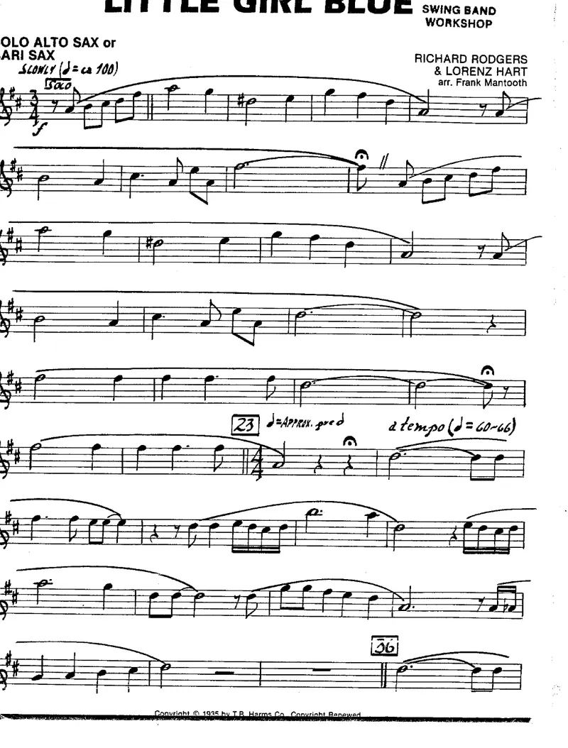 Little Girl Blue score preview
