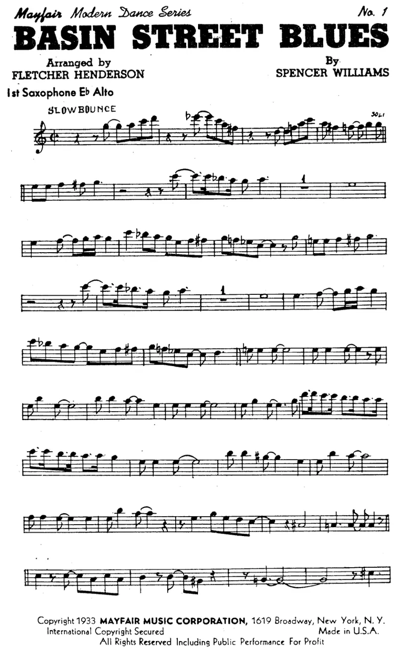 Basin Street Blues score preview
