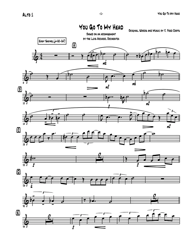 You Go To My Head (Conrad Gozzo) L.Alcarez score preview