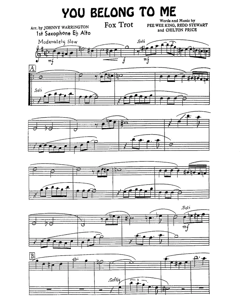 You Belong To Me score preview