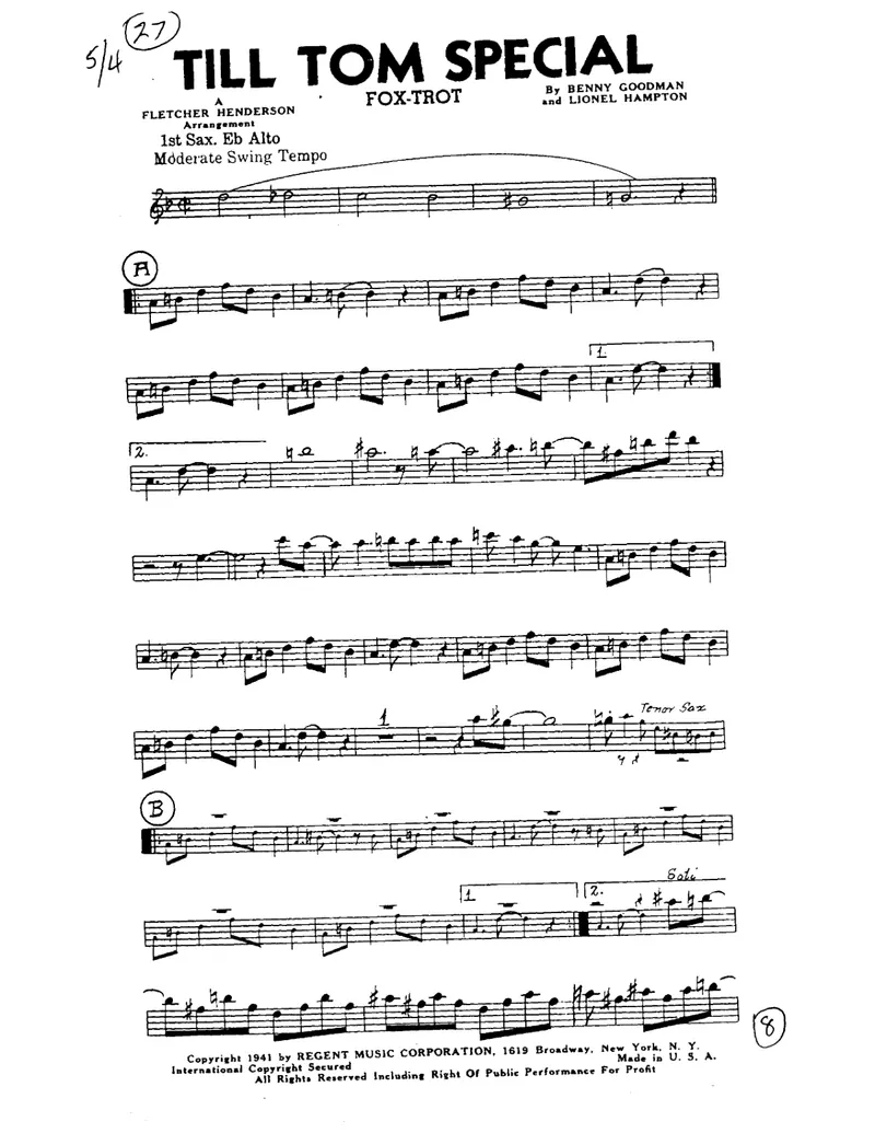 Till Tom Special score preview