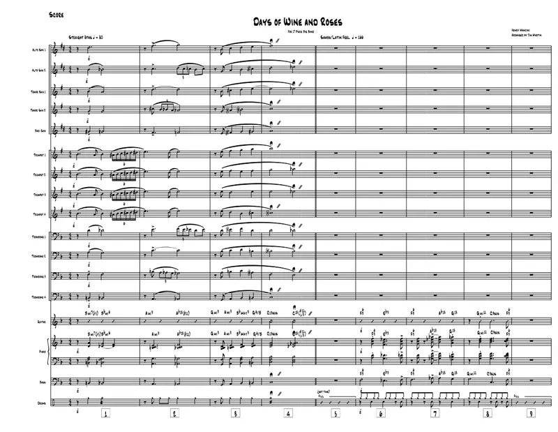 Days Of Wine And Roses score preview