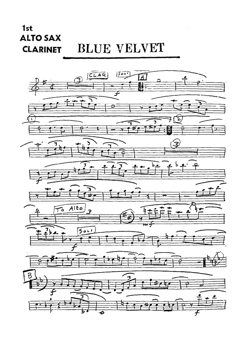 Blue Velvet score preview
