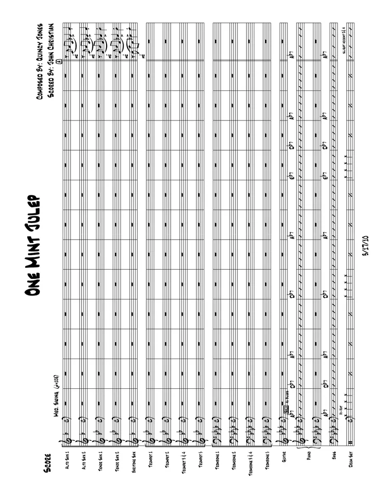 One Mint Julep (Q.Jones score preview