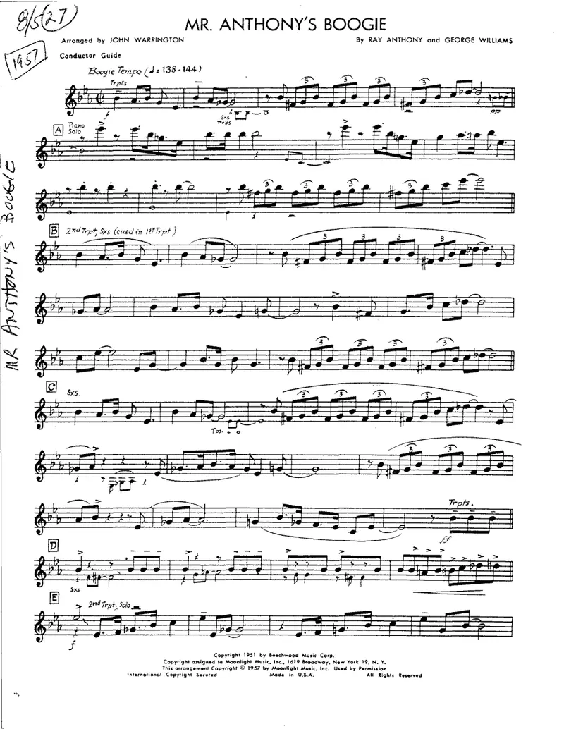 Mr.Anthonys Boogie score preview