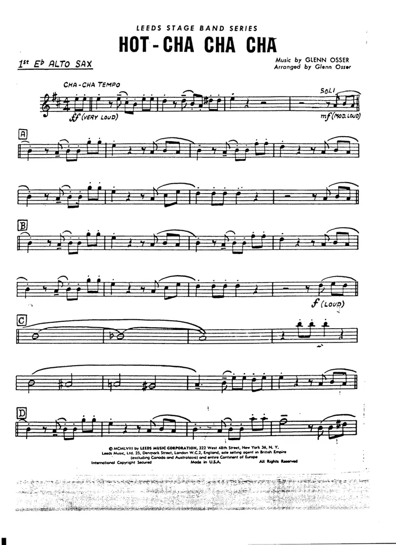 Hot Cha Cha Cha score preview