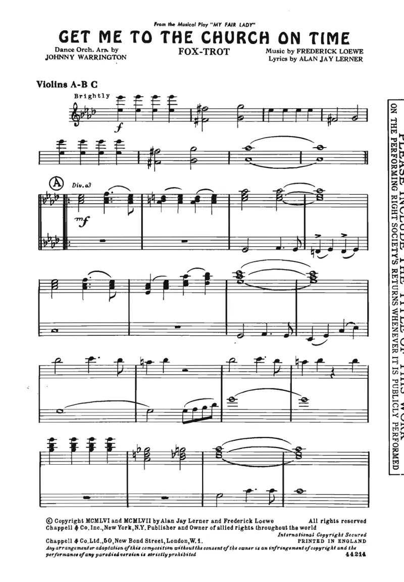 Get Me To The Church On Time score preview