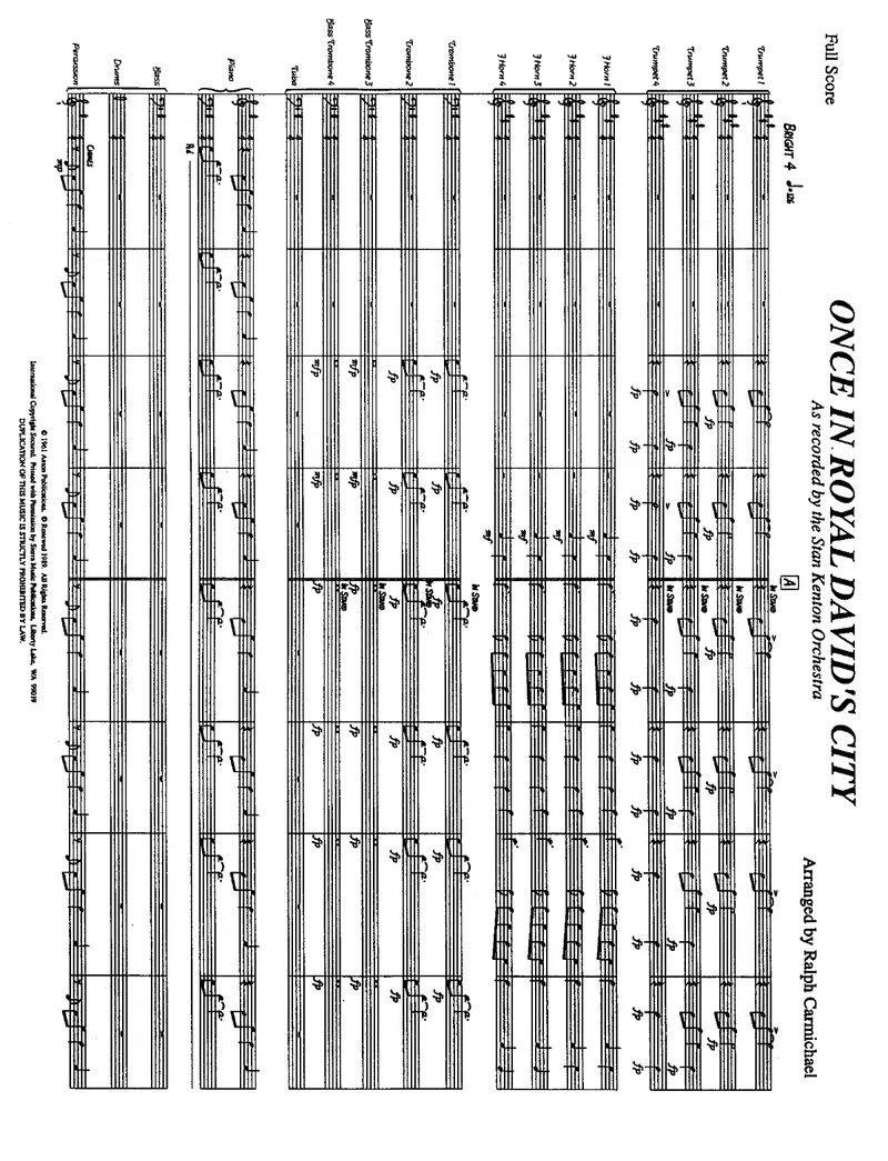 Once In Royal David'S City score preview
