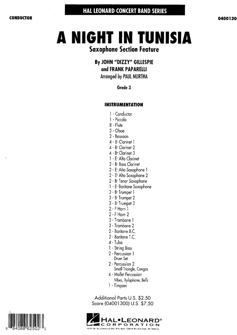 A Night In Tunisia score preview