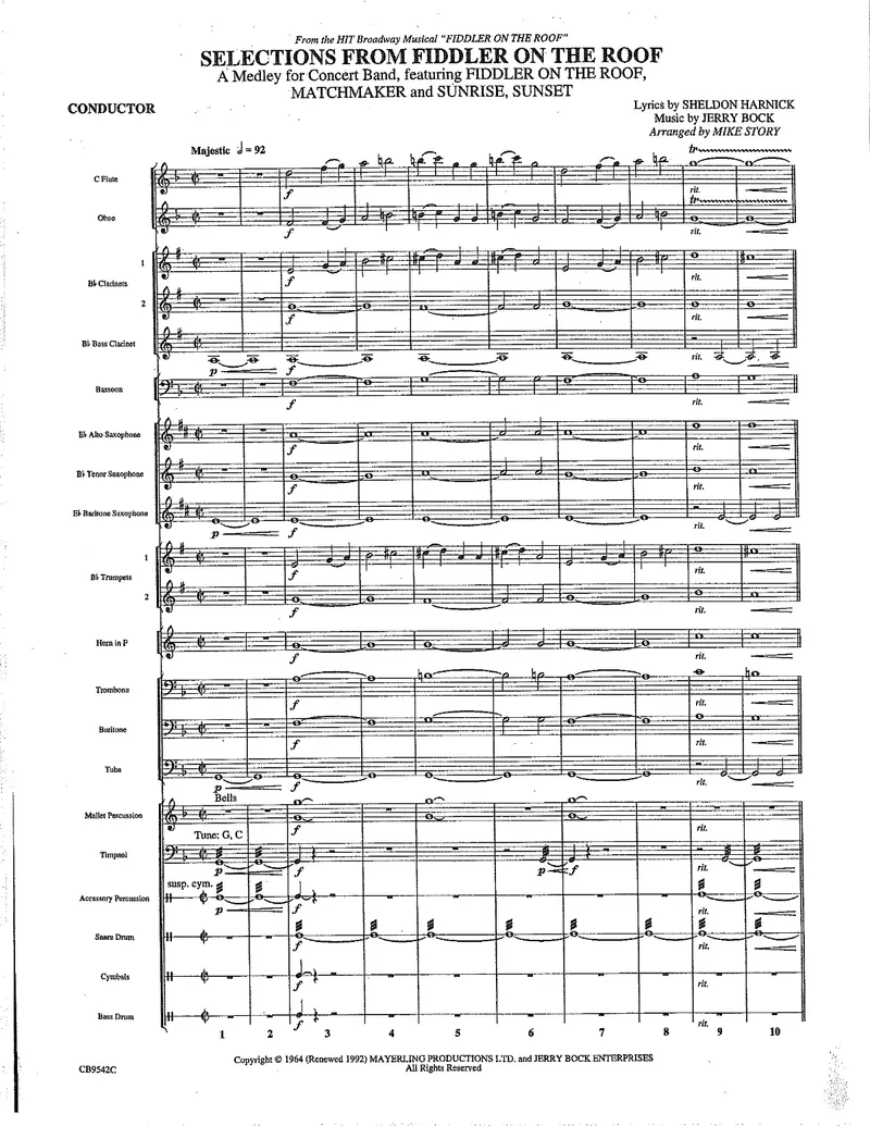 Selections From Fiddler On The Roof score preview