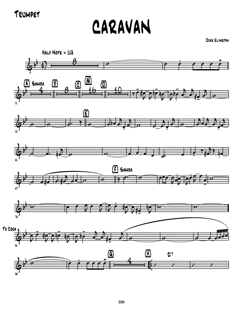 Caravan score preview