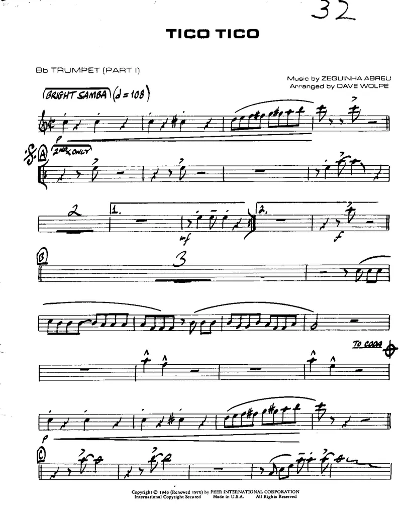 Tico Tico score preview