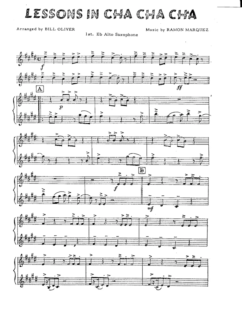 Lessons In Cha Cha Cha score preview