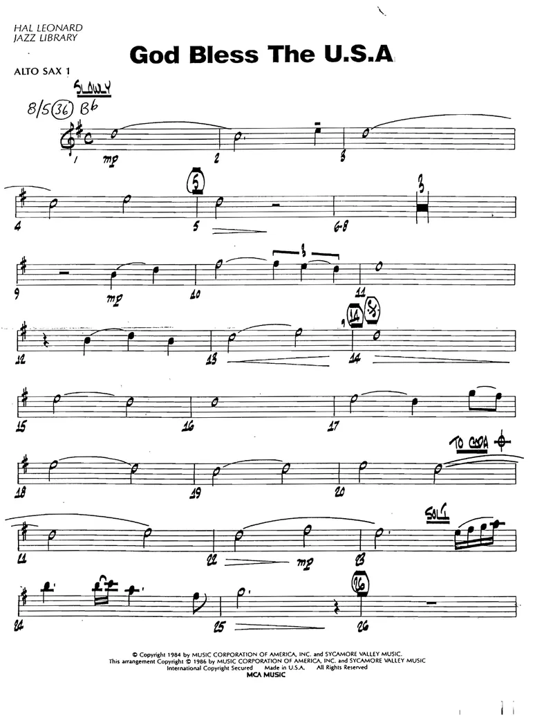 God Bless America score preview