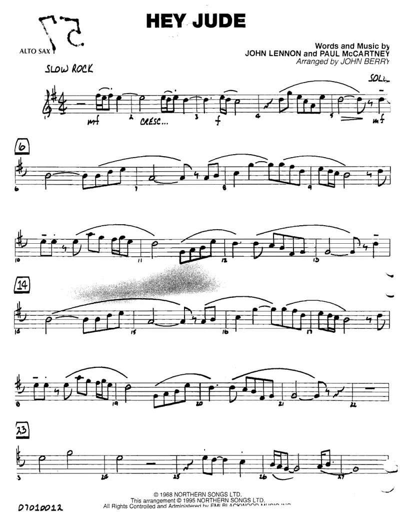 Hey Jude score preview