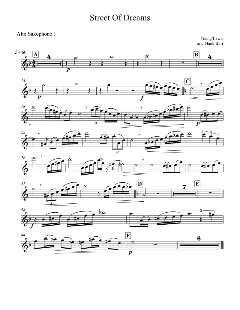 Street Of Dreams score preview
