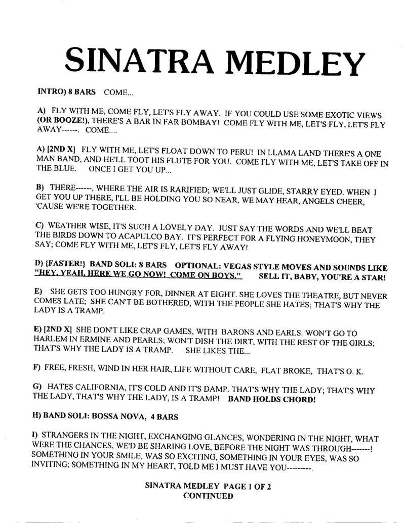 Sinatra Medley score preview
