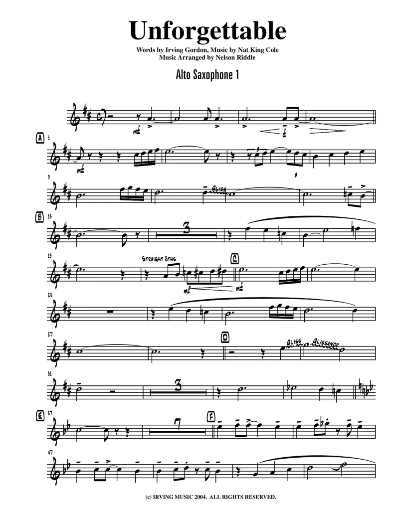 Unforgettable score preview