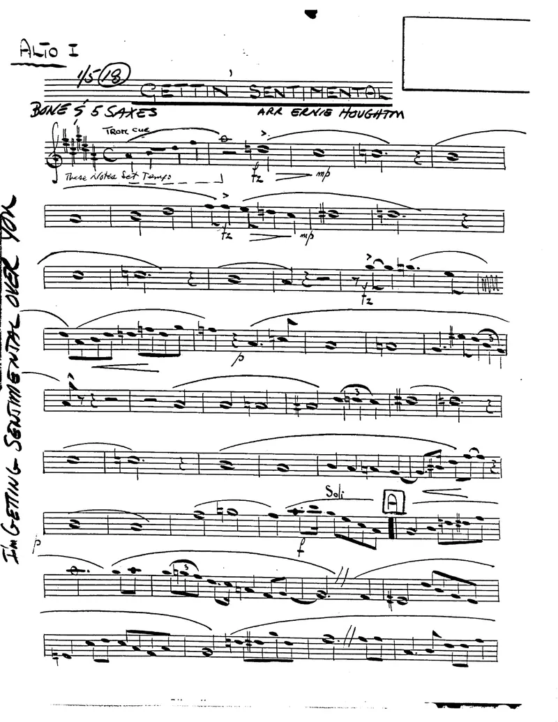 I'M Getting Sentimental Over You score preview