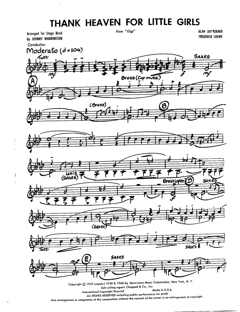 Thank Heaven For Little Girls score preview