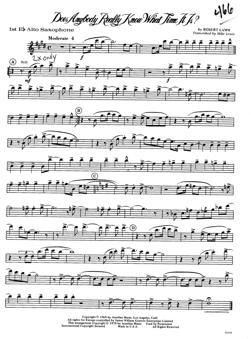 Does Anybody Really Know What Time It Is score preview