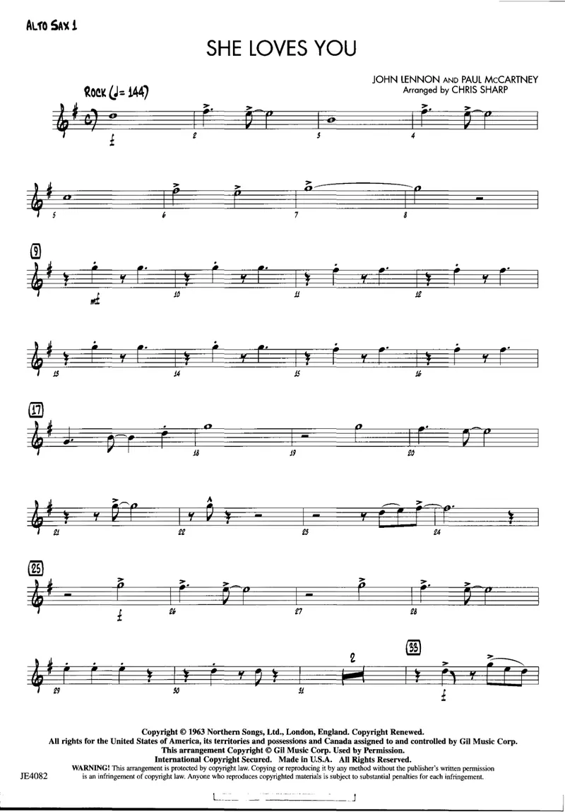 She Loves You score preview