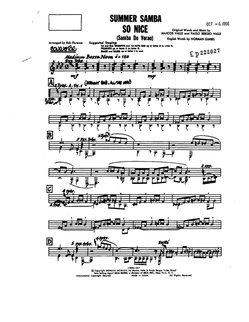 Summer Samba So Nice score preview